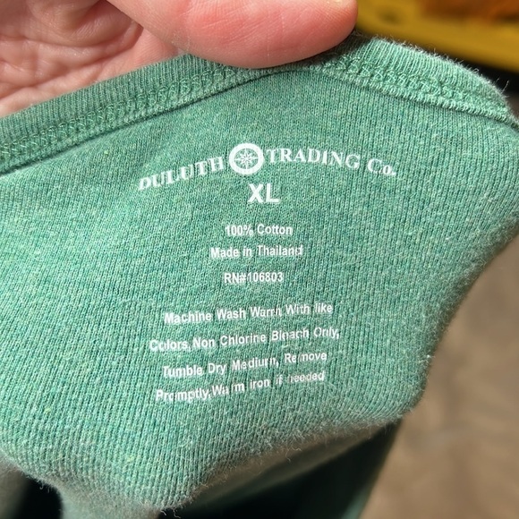 Duluth Trading Co. Green LS Top Size XL - Picture 3 of 3